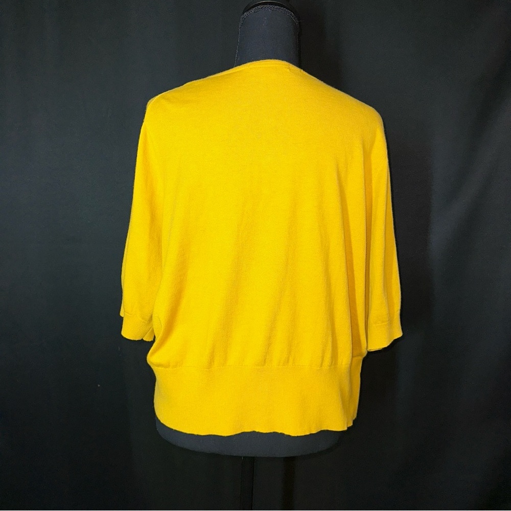 BODEN Women’s US 18 Silk Blend Cardigan Sweater Short Sleeve Yellow Soft - Picture 3 of 16